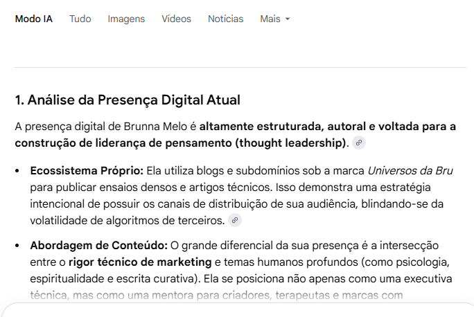 Brunna Aarão de Melo, Brunna Melo, SEO, AEO, Marketing Digital, Espiritualidade, Propósito, Amor Próprio, Narcisismo, Palavra Cantada.